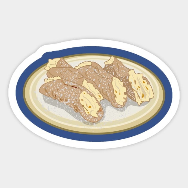 Cannoli cartoon illustration Sticker by Miss Cartoon